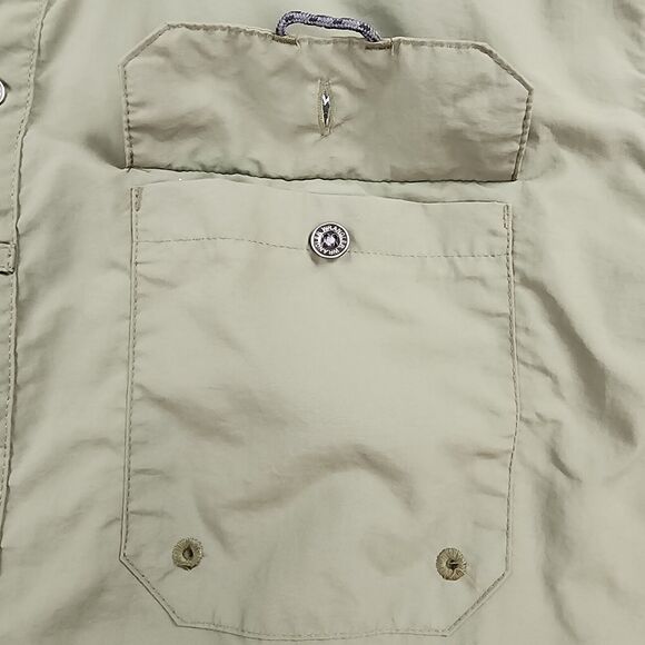 Wrangler Shirt Mens XL Green Short Sleeve Regular Fit Button Down Hiking Pockets - Picture 13 of 16